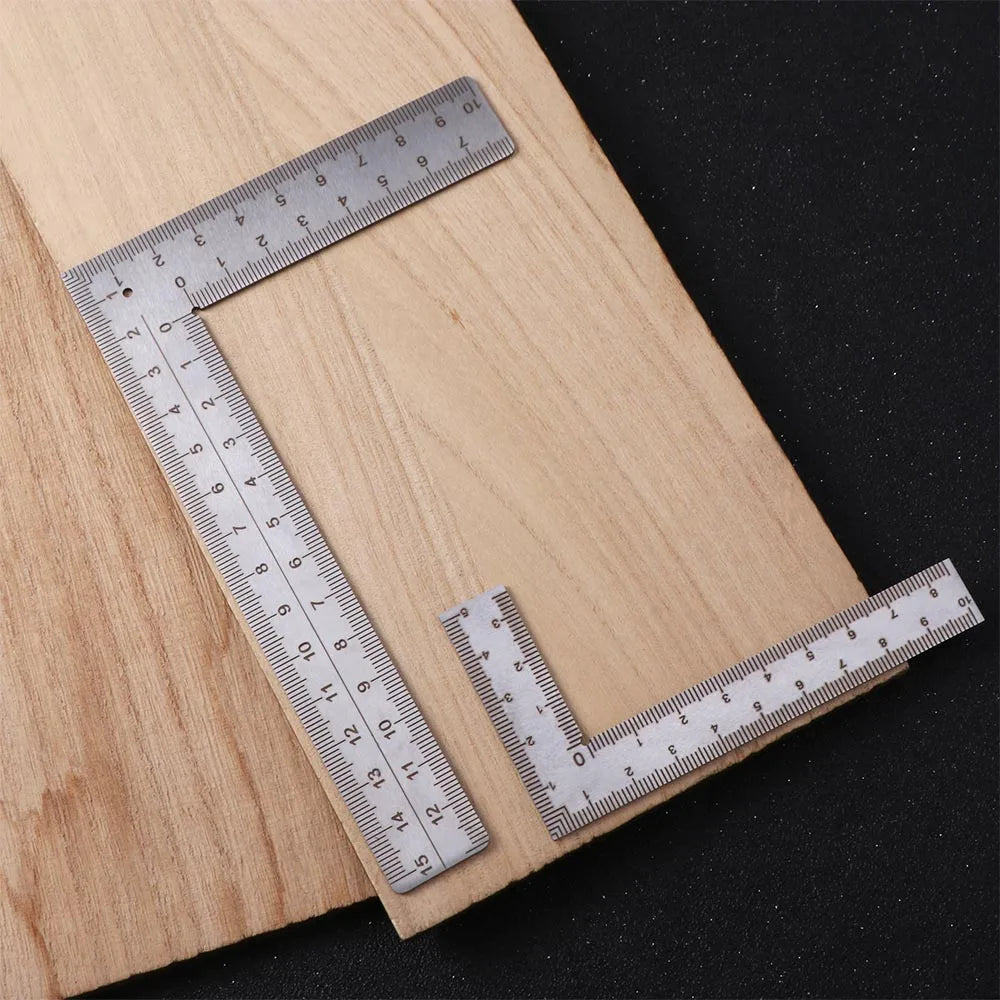 Stainless Steel L Square Ruler Measuring Tool High-Accuracy Metal Ruler Precision Small Frame Mini Ruler School Supplies Peaceful Pleasures Health and Wellness