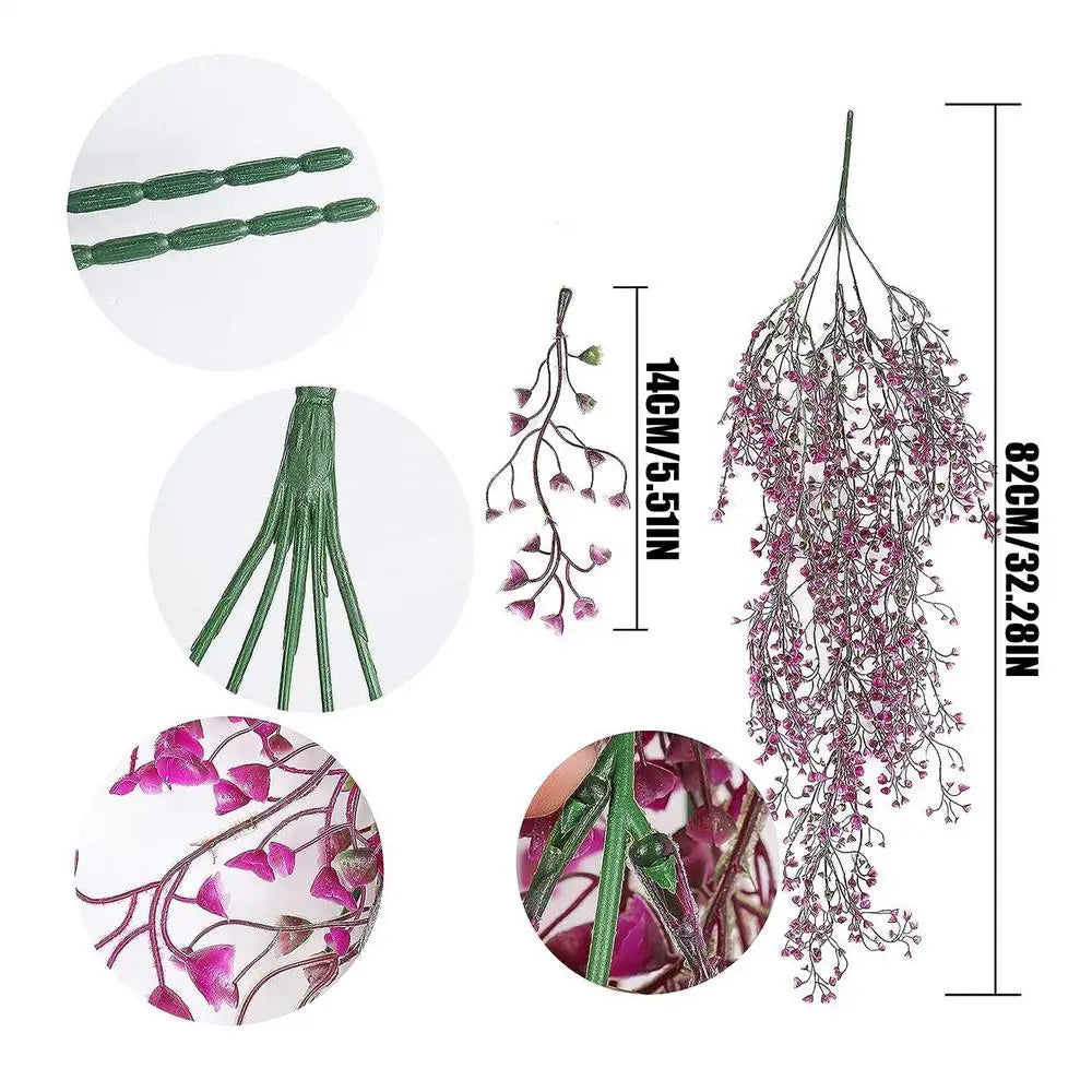 Artificial Flower Garland Fake Vine Wall Decor – 82cm Artificial Vine Garland Peaceful Pleasures Health and Wellness Red China Mainland