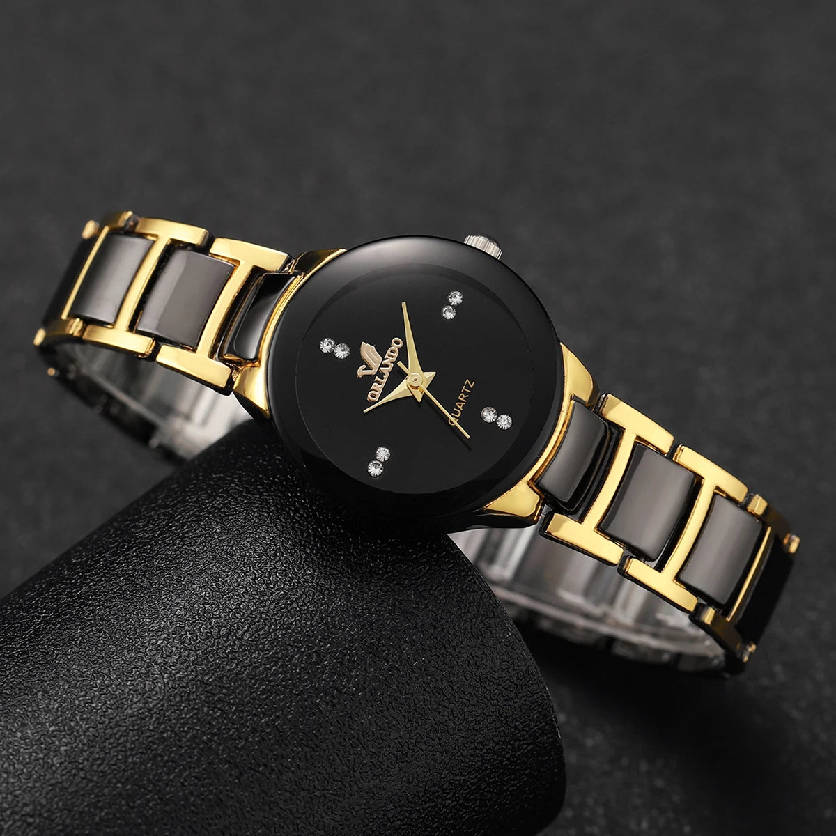 Fashion Rhinestone Women's Watch Stainless Steel Band Analog Quartz Watches Peaceful Pleasures Health and Wellness