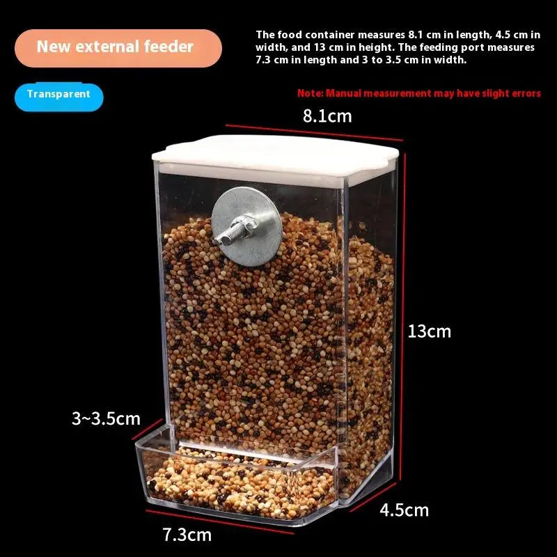 Large Anti-Splash Bird Feeder Box for Parrots & Small Birds