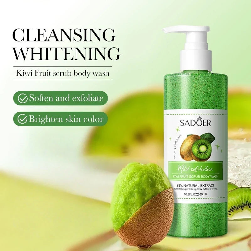 SADOER Kiwi Scrub Shower Gel 300ml | Natural Fruit Extract