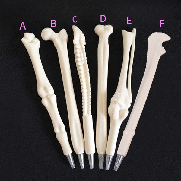 Bone Ballpoint Pen, Novelty Skeleton Ballpoint Pens, Beige Bone Shape Pens for School Office Halloween Birthday Party Peaceful Pleasures Health and Wellness black 6pcs