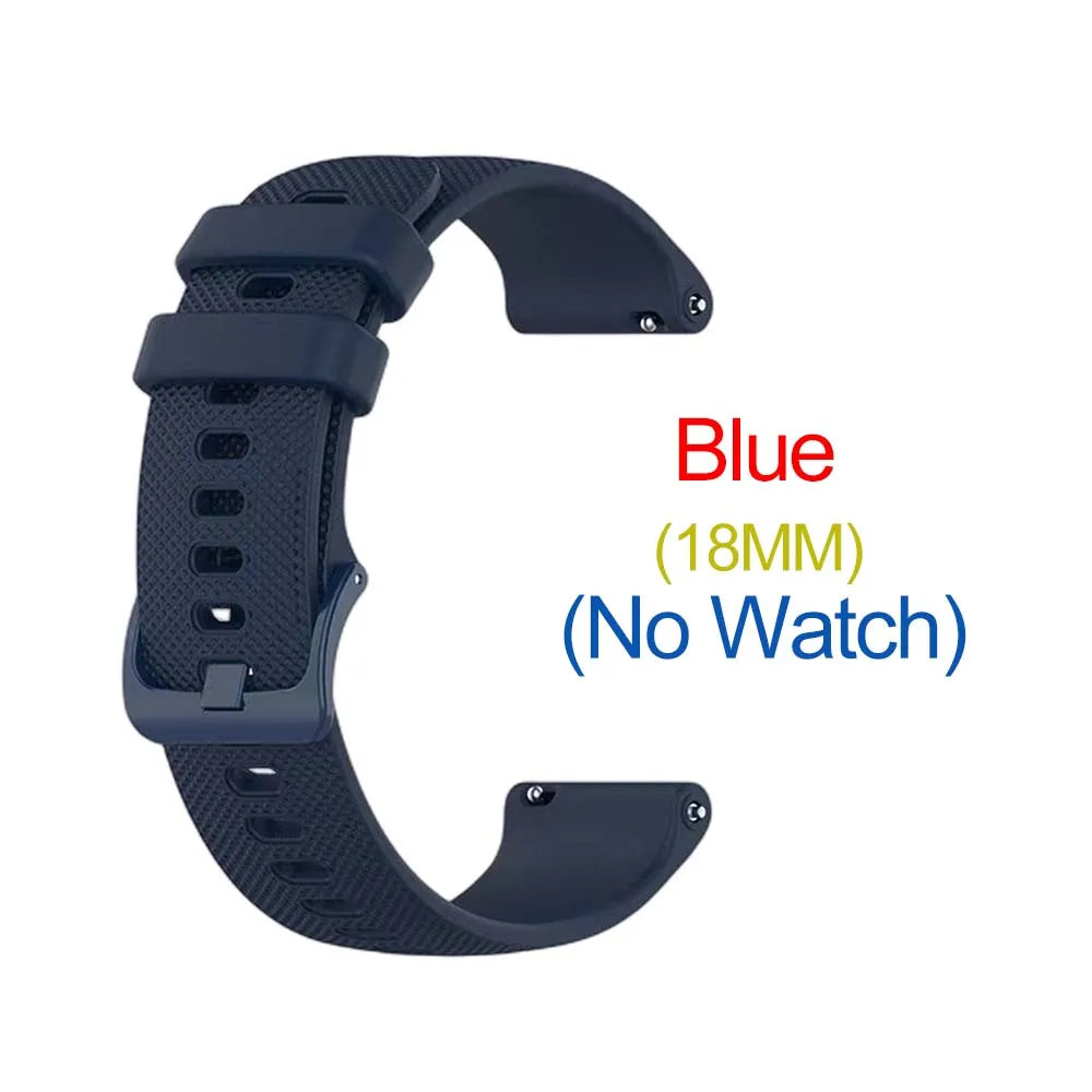 Silicone Watch Band 18/20/22mm – Garmin, Samsung, Amazfit Peaceful Pleasures Health and Wellness Navy Blue 18mm