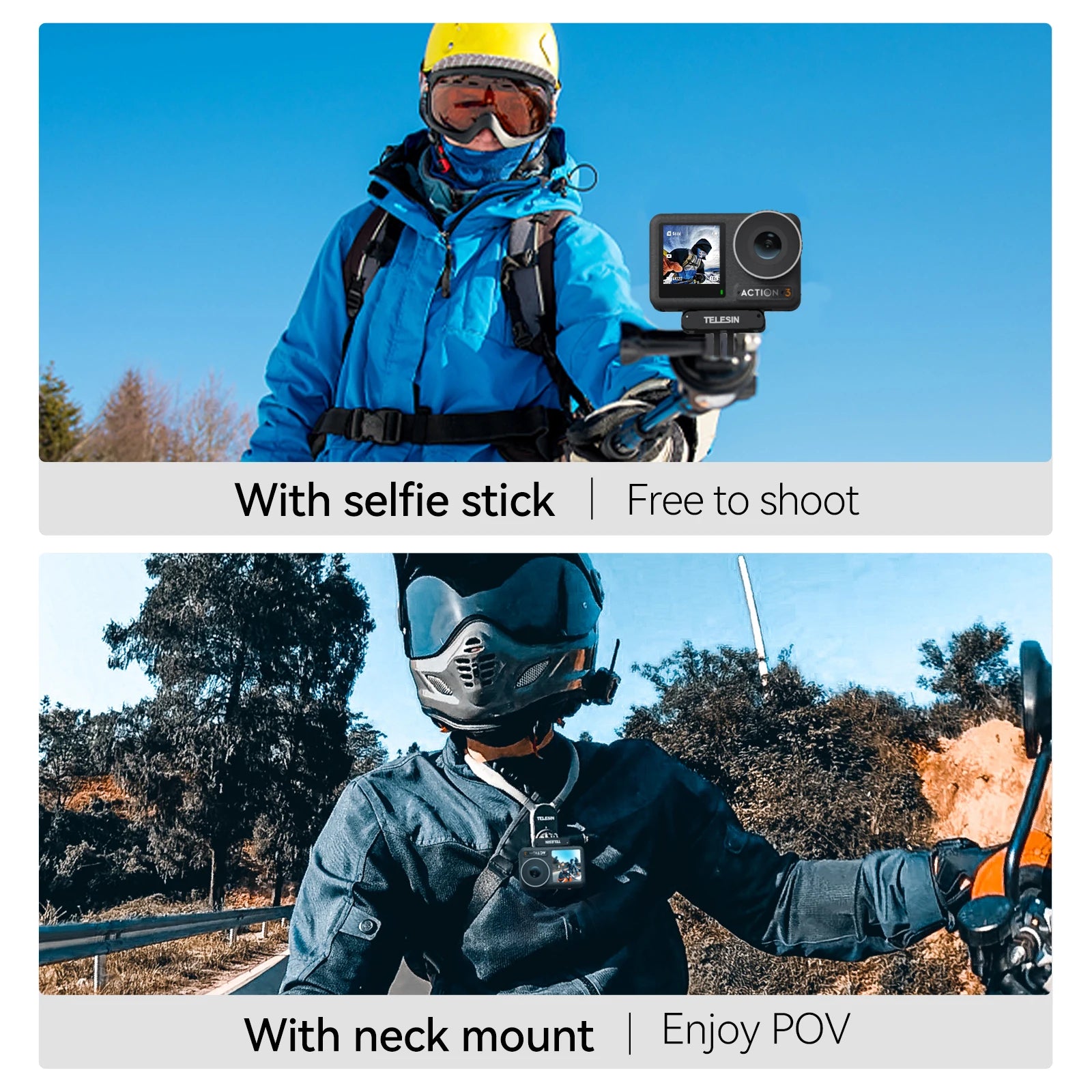 TELESIN Magnetic Two Claw Adapter Action Camera Accessories For DJI OSMO Action 3 Adapter Refined and Safe Peaceful Pleasures Health and Wellness