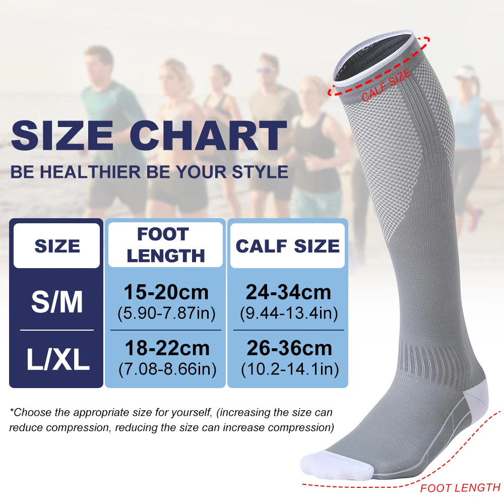 WEFITON 1Pair Compression Socks for Women and Men 20-30mmHg-Circulation Support Socks - for Running, Athletic,Flight Sock，Sports Peaceful Pleasures Health and Wellness