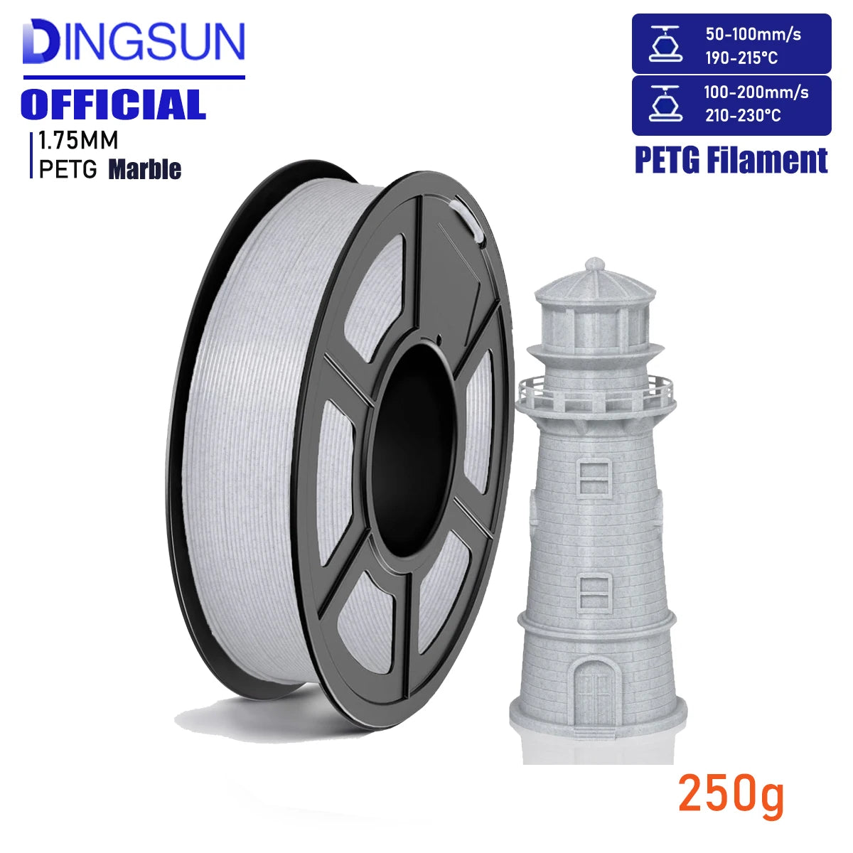 DINGSUN PETG Filament 1.75mm ±0.02mm Accuracy – FDM 3D Printer