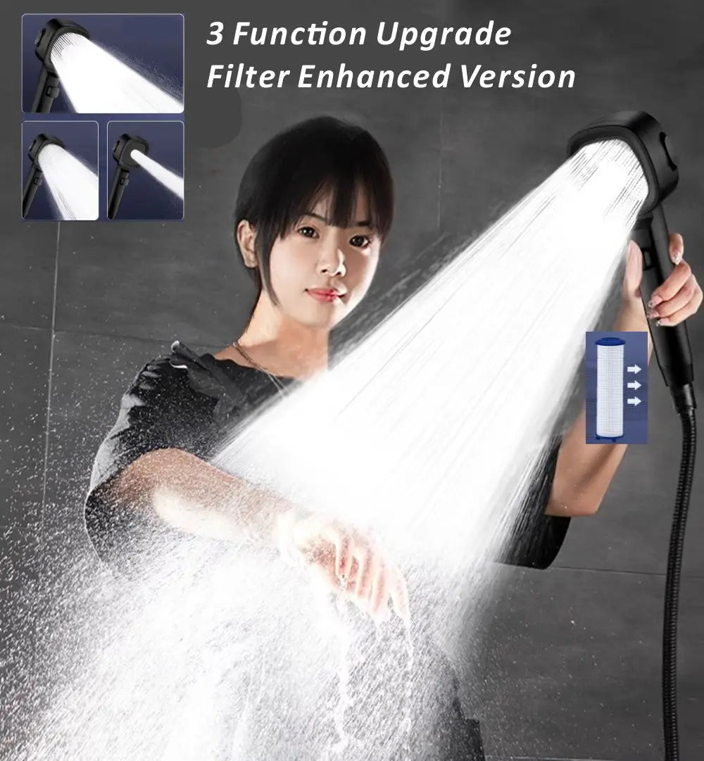 3-Mode High Pressure Water-Saving Handheld Shower Head