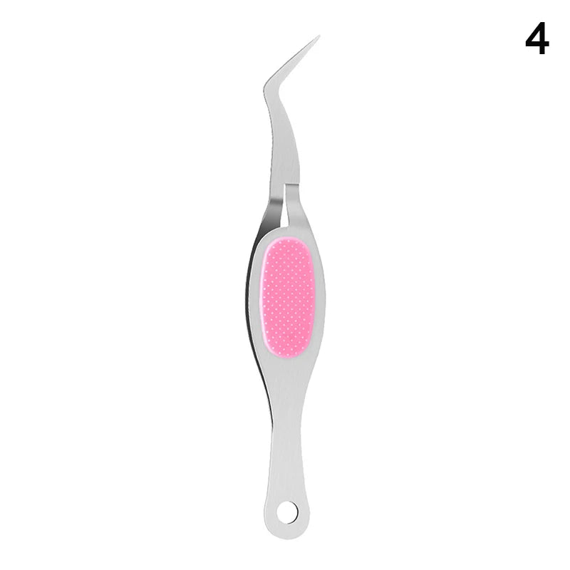 Reverse Tweezers Straight Curved Tweezer X-shaped Stainless Steel Multifunctional Eyelash Curler Extension Antislip Makeup Tool Peaceful Pleasures Health and Wellness 4