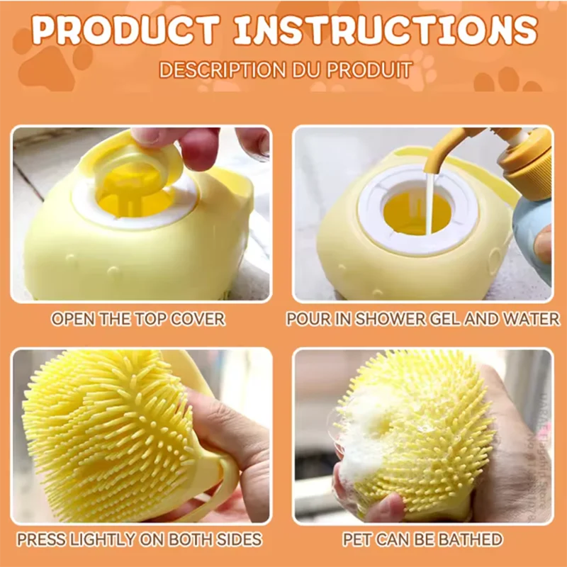 New Bath Massage Brush Bathroom Multifunctional Puppy Big Dog Cat Soft Safety Silicone Pet Accessories for Dogs Cats Tools Peaceful Pleasures Health and Wellness
