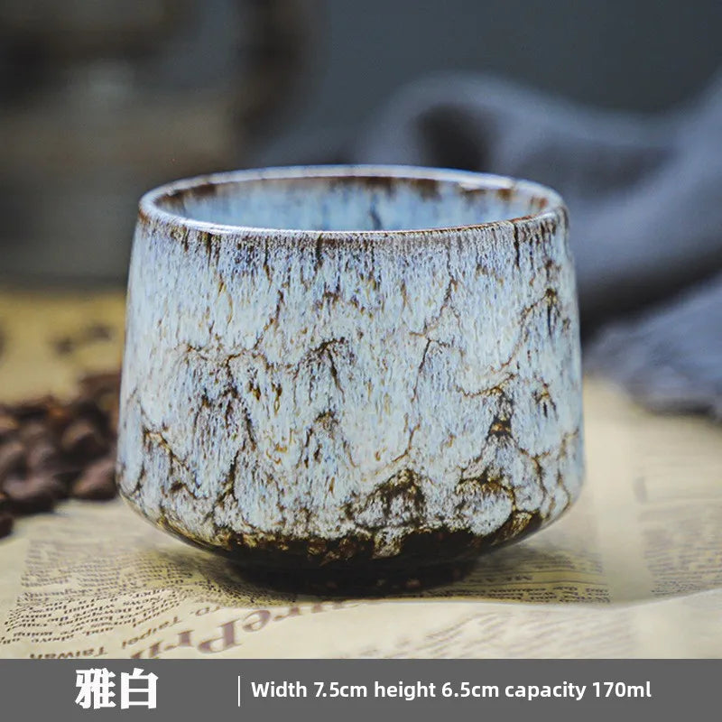 Small ceramic coffee cup, office and home latte art cup, personal hand warmer water cup Peaceful Pleasures Health and Wellness D <200ml