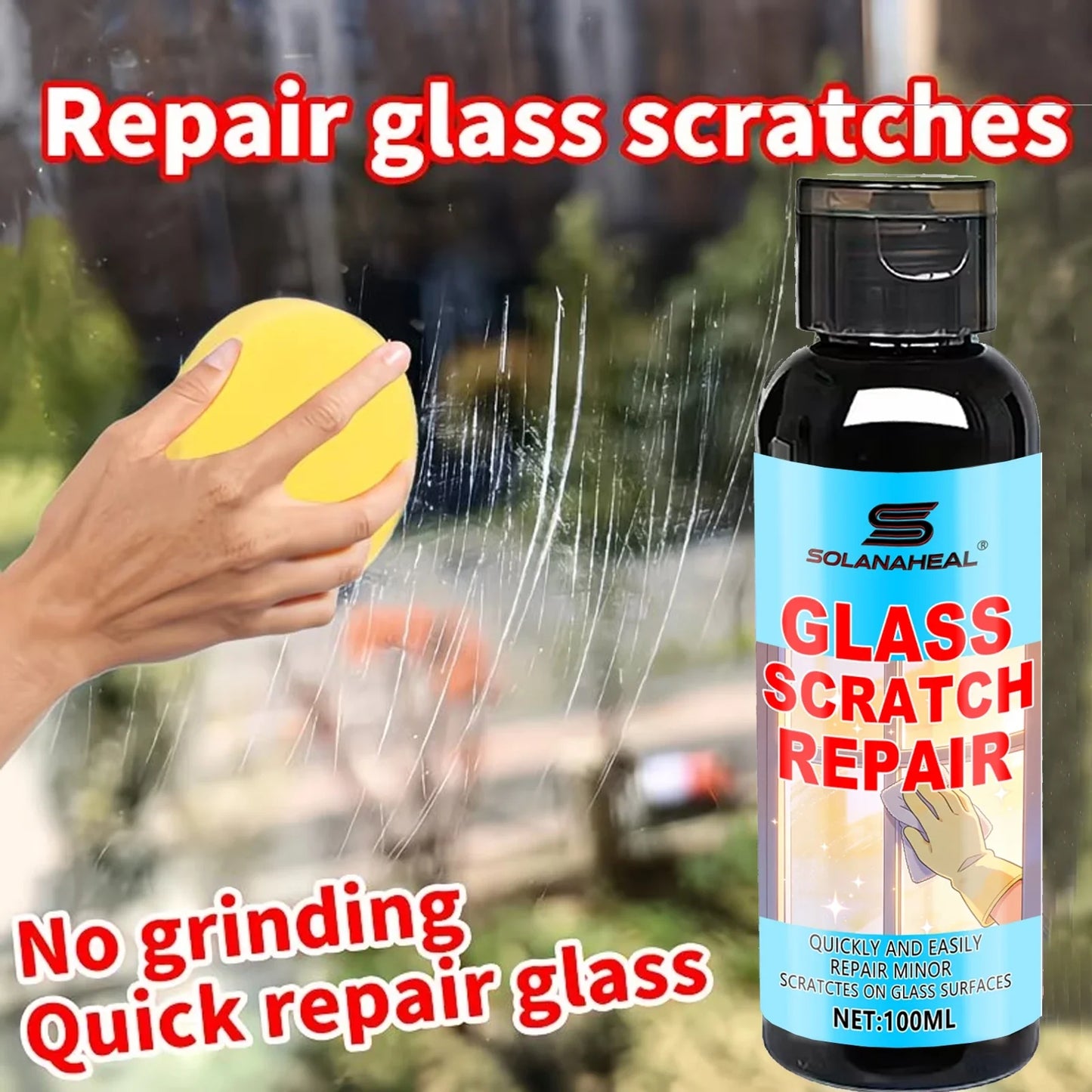 100ml Glass Scratch Remover – Auto & Mirror Repair Kit