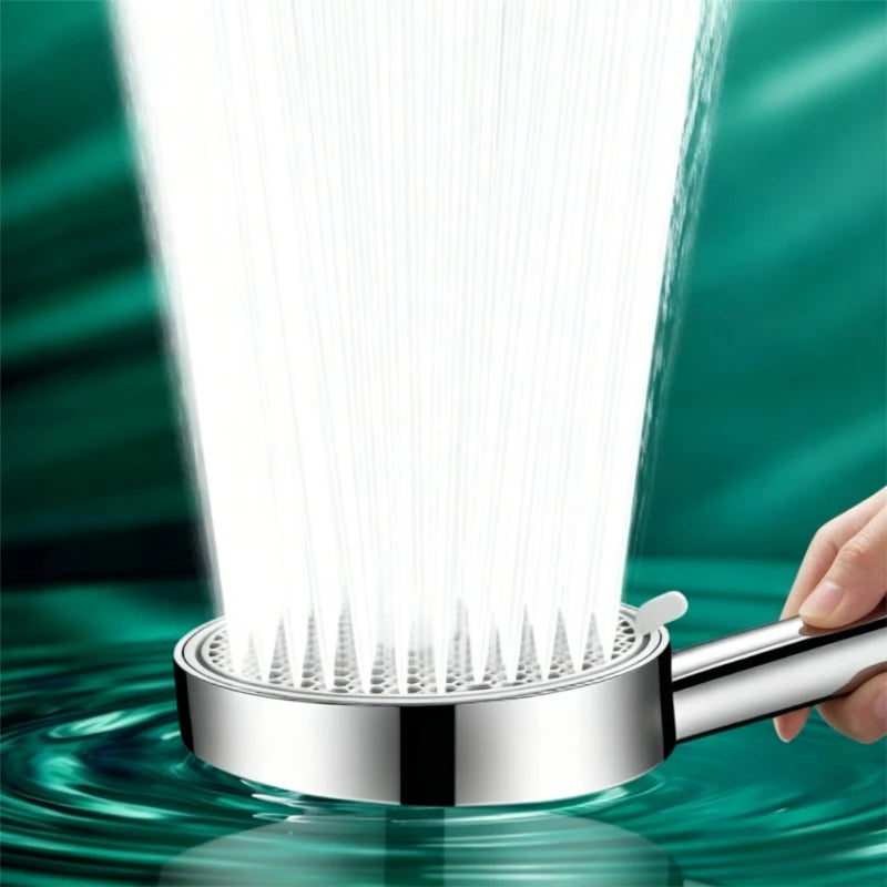 6 Modes Adjustable Pressure Boost Shower Head 12.5CM Big Panel High Pressure Large Flow Handheld Showerhead Bathroom Accessories Peaceful Pleasures Health and Wellness