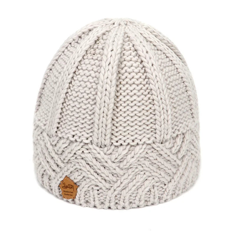 Women's 2026 Autumn Winter Beanie - Fashion Diamond Check Pattern, Soft Knitted Ski Cap, Vintage Warm Beanies Peaceful Pleasures Health and Wellness Beige