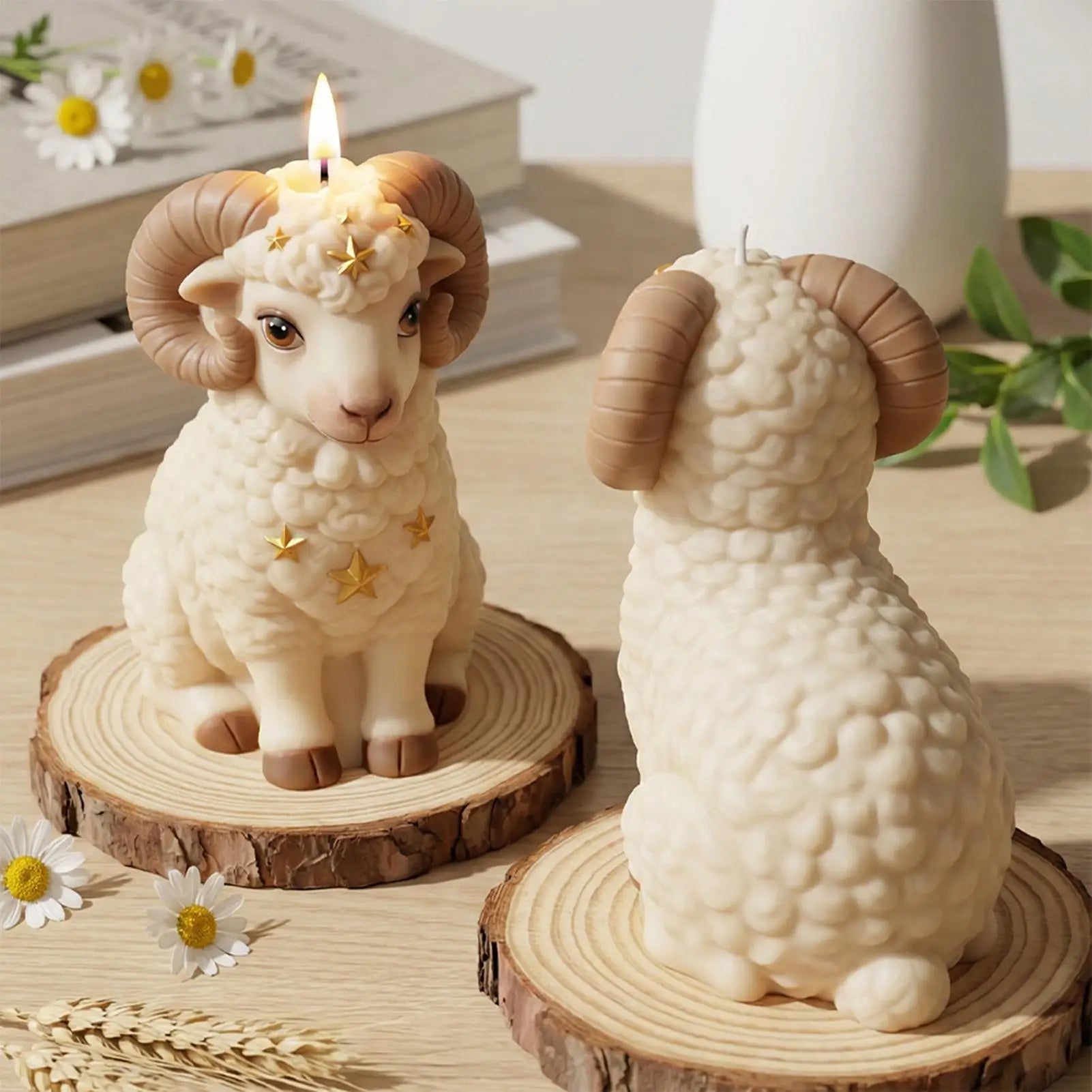 Silicone Sheep Candle Mold Lamb Candle Making Supplies Realistic Lamb Wax Mold for Soap Plaster Ornament Resin Craft Clay Peaceful Pleasures Health and Wellness