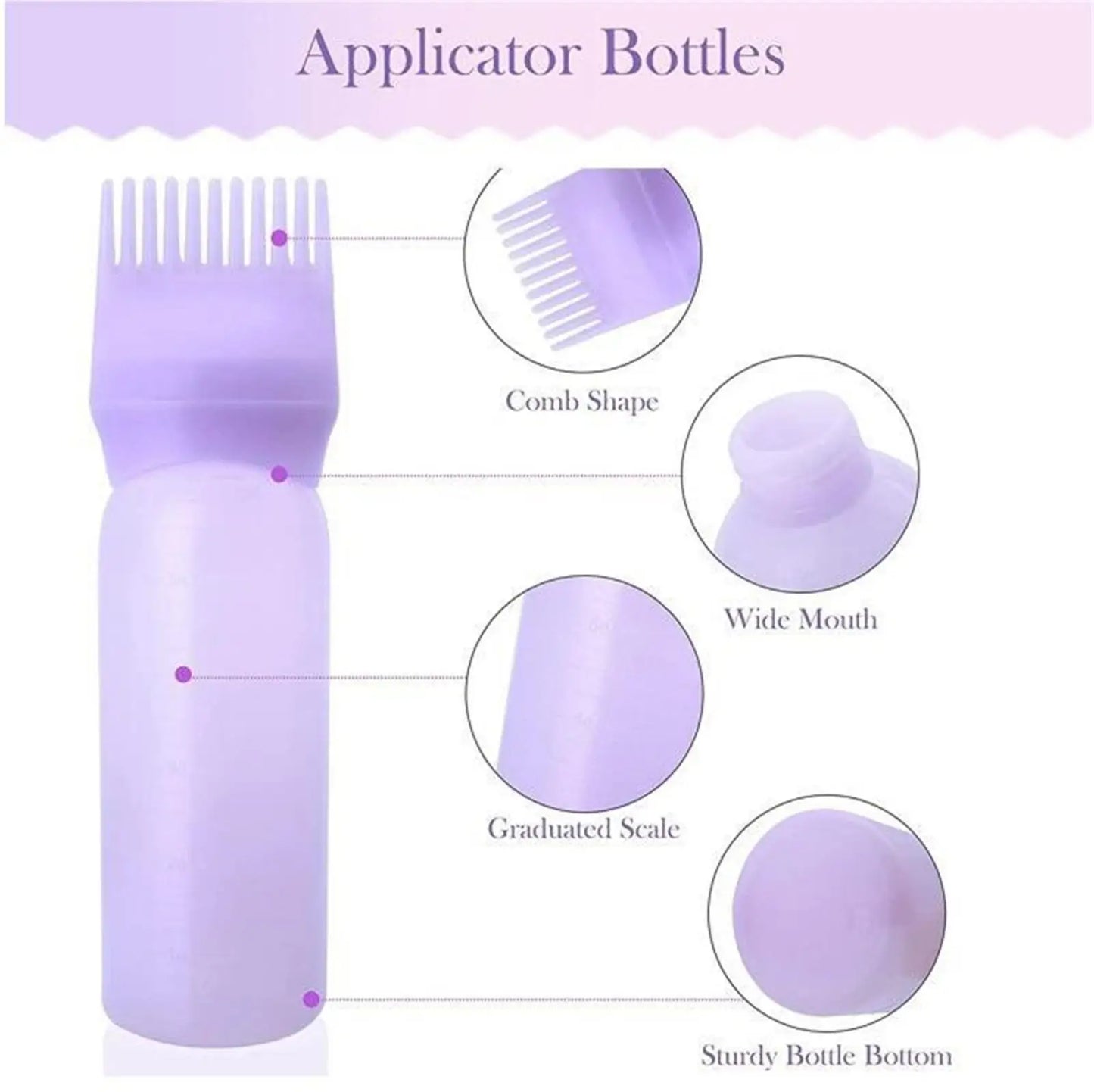 Hair Dye Root Comb Applicator Bottle – 3 Colors | Salon Tool