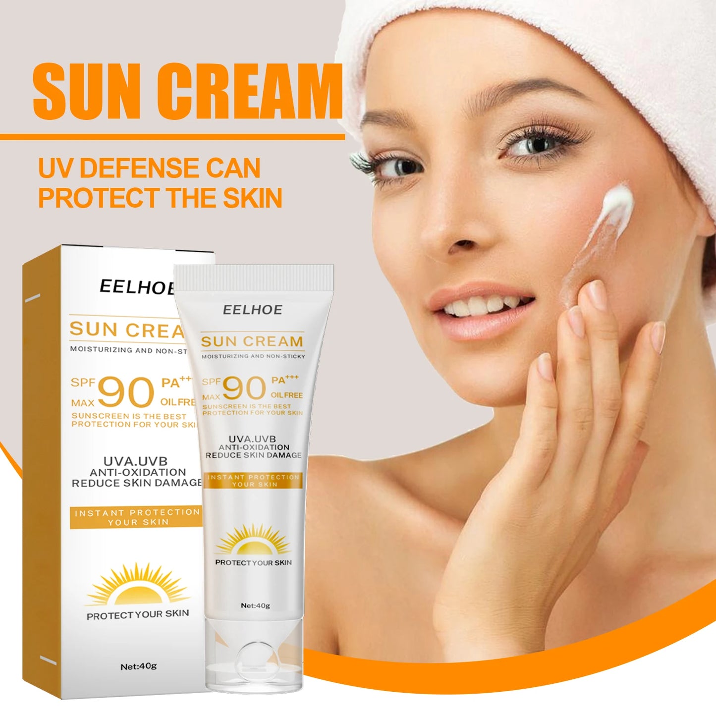 Facial Cream Sunscreen SPF 90 Brighten Sun Cream For Face Body Oil Control Moisturizer Daily Sunblock Skin UV Protective Lotion Peaceful Pleasures Health and Wellness