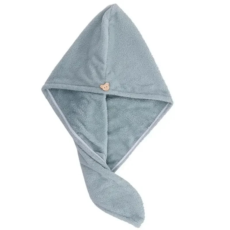 Women's Quick-Dry Microfiber Hair Towel Turban Wrap Hair Towel Turban Peaceful Pleasures Health and Wellness Green 1pc