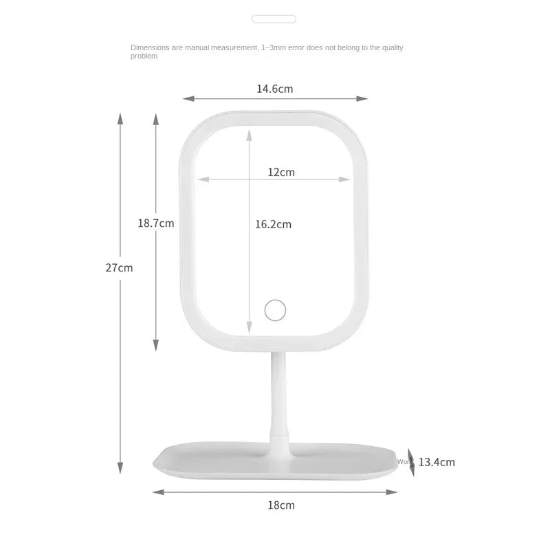 Desktop Vanity Mirror 3 Color Dimmable Light LED Makeup Mirror Light Touching Mirror Women Bedroom Dressing Mirror Peaceful Pleasures Health and Wellness