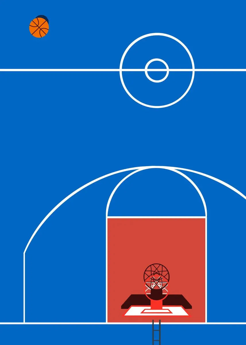Sports Court Canvas Wall Art | Basketball Football Tennis Poster
