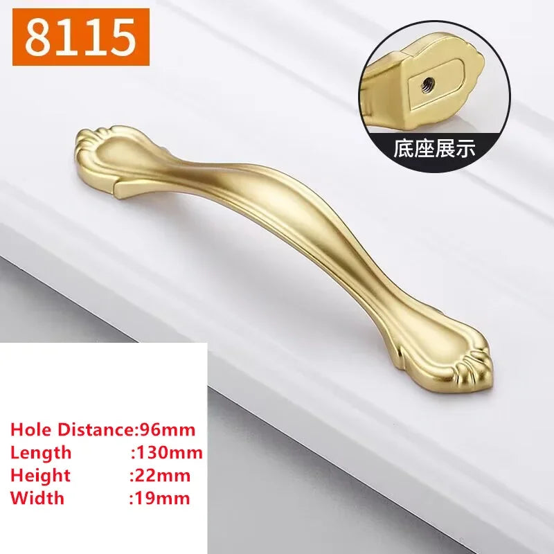 Pearl Gold Aluminum Cabinet Drawer Handle & Furniture Knob
