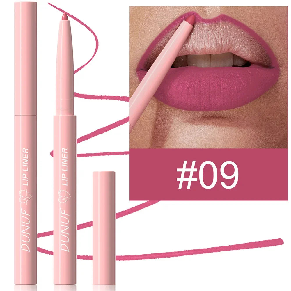 DUNUF Velvet Matte Lip Liner – 12 Nude & Brown Shades