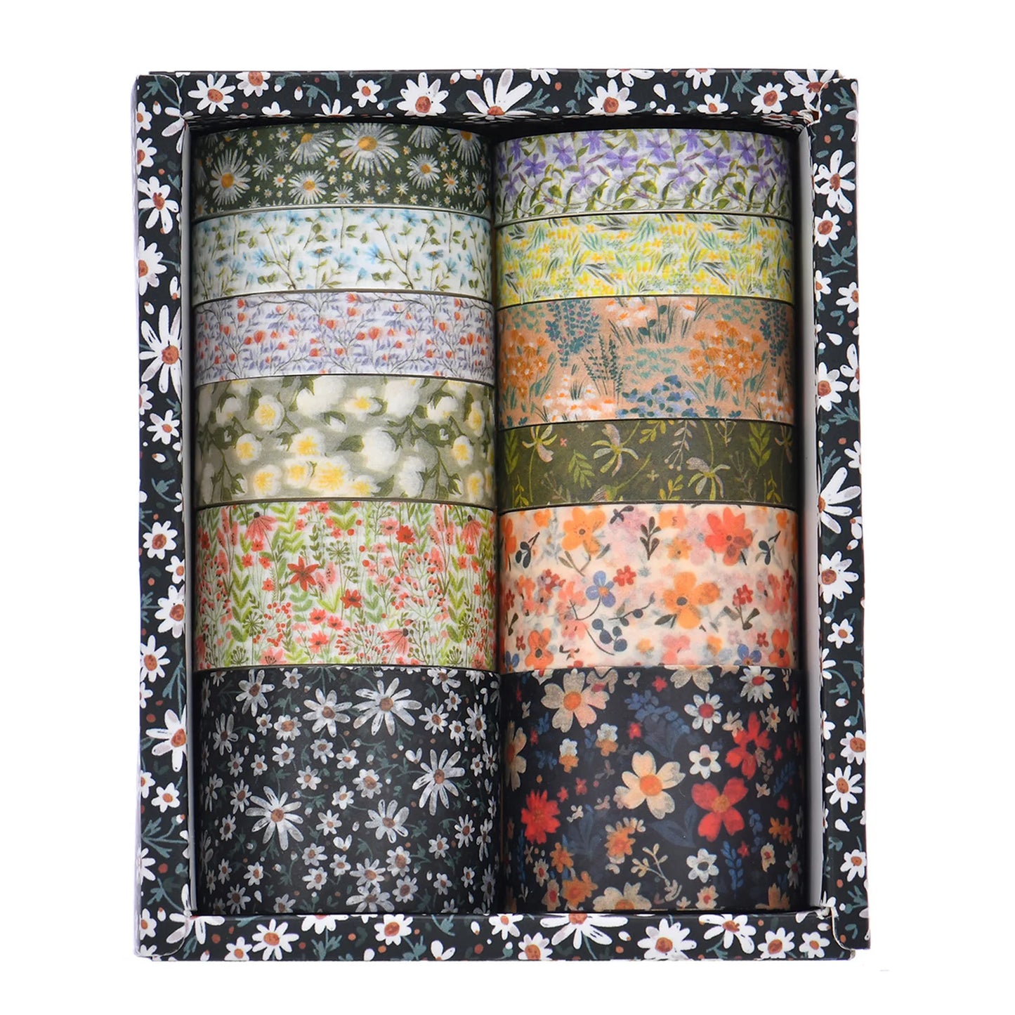 12 Rolls Washi Floral Plant Tape Set DIY Colored Decorative Masking Tape Notebook Journaling Craft Present Wrapping Stickers Peaceful Pleasures Health and Wellness E