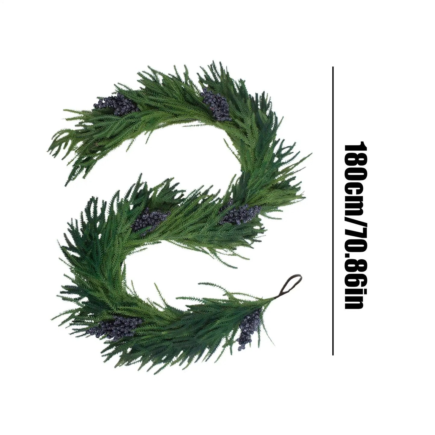 Artificial Pine Christmas Garland 70.8" with Berries | Holiday