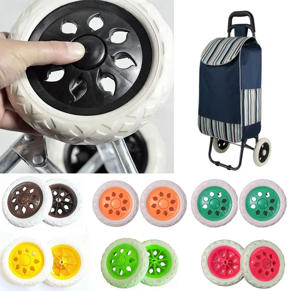 2Pcs Durable EVA Shopping Cart Wheels Flexible 6.3Inch Tire Wheel Anti Slip Replacement Travelling Trolley Caster Peaceful Pleasures Health and Wellness