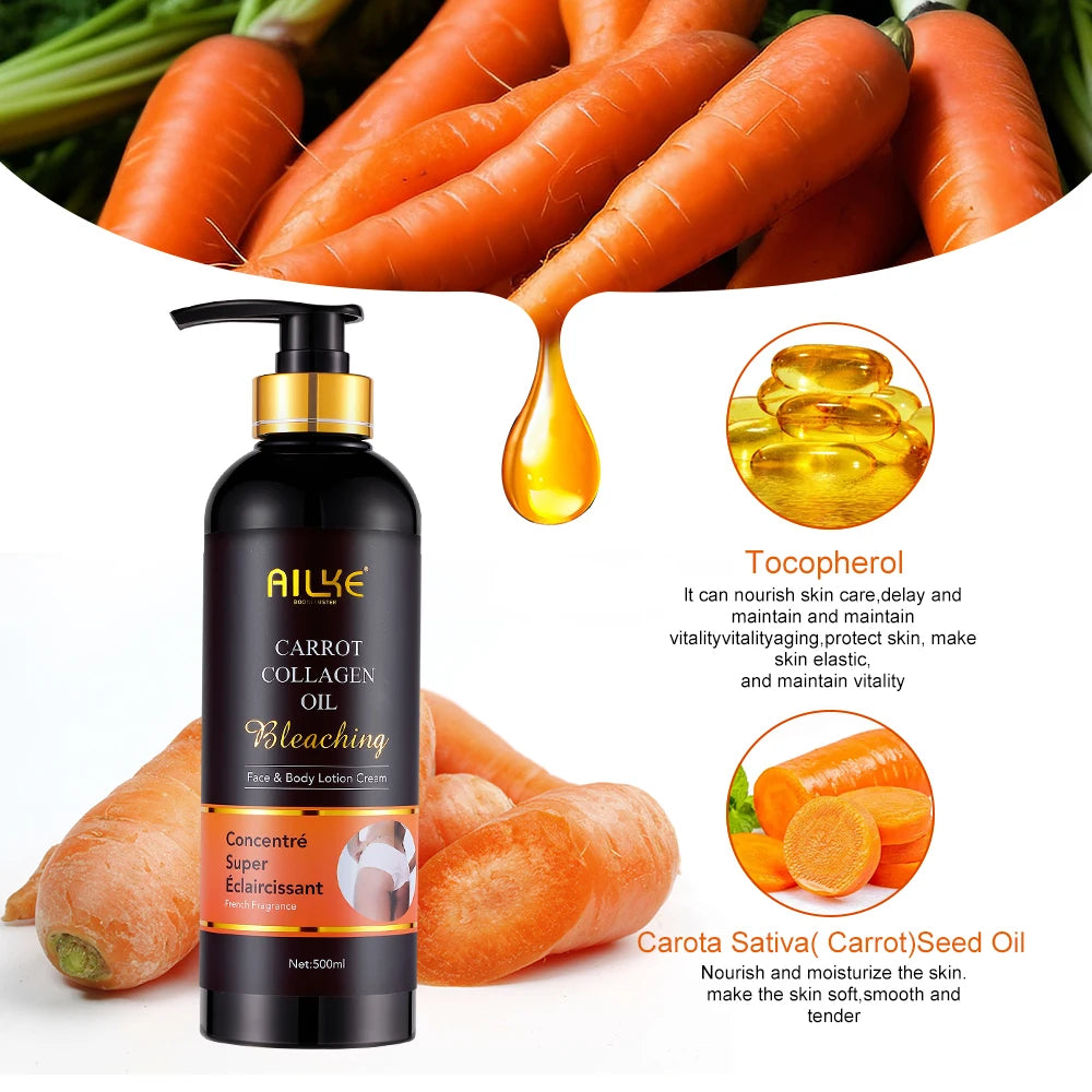 AILKE Brightening Body Lotion | Collagen & Carrot Oil 500ml