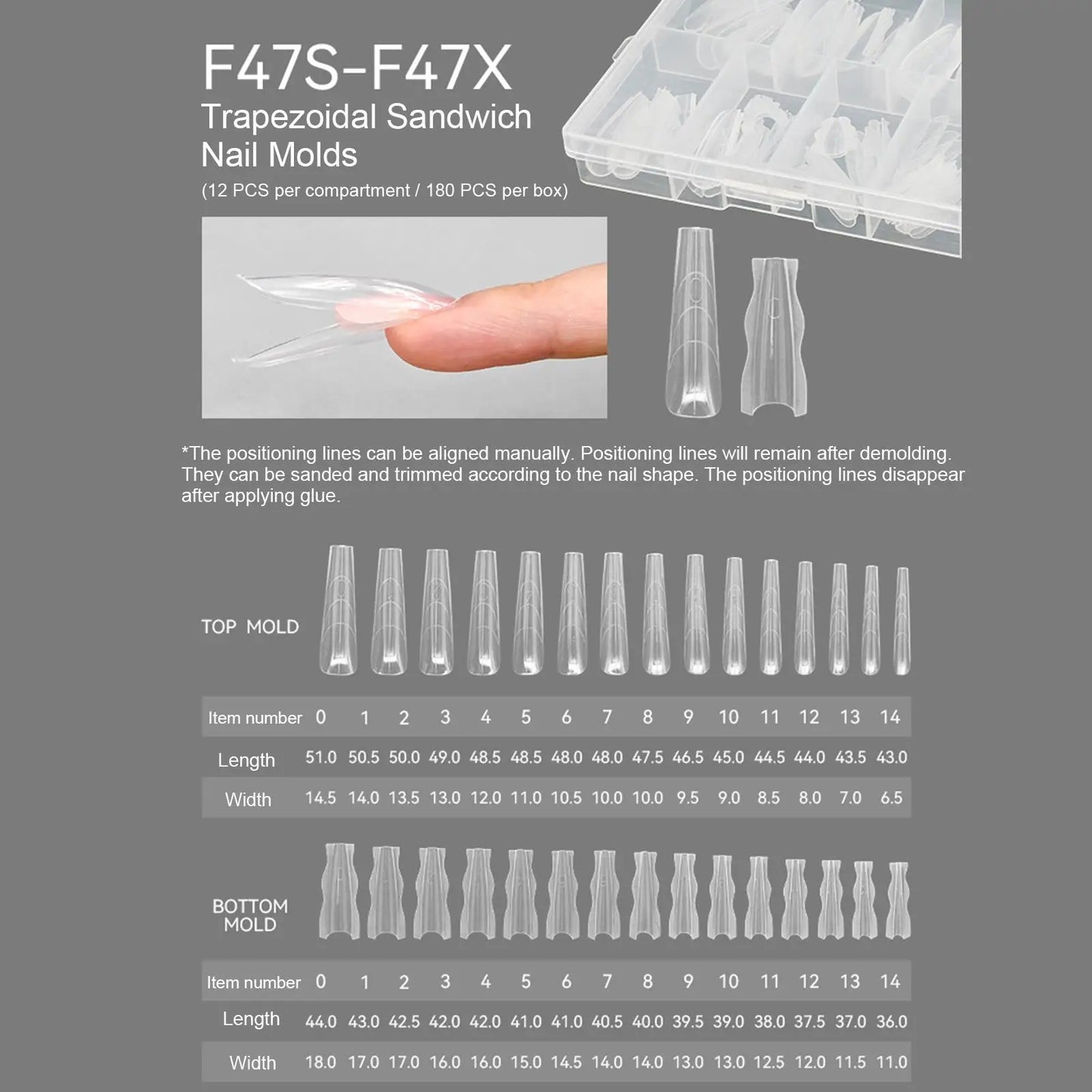 180-Piece Nail Extension Forms – Full Cover Builder Mold Tips