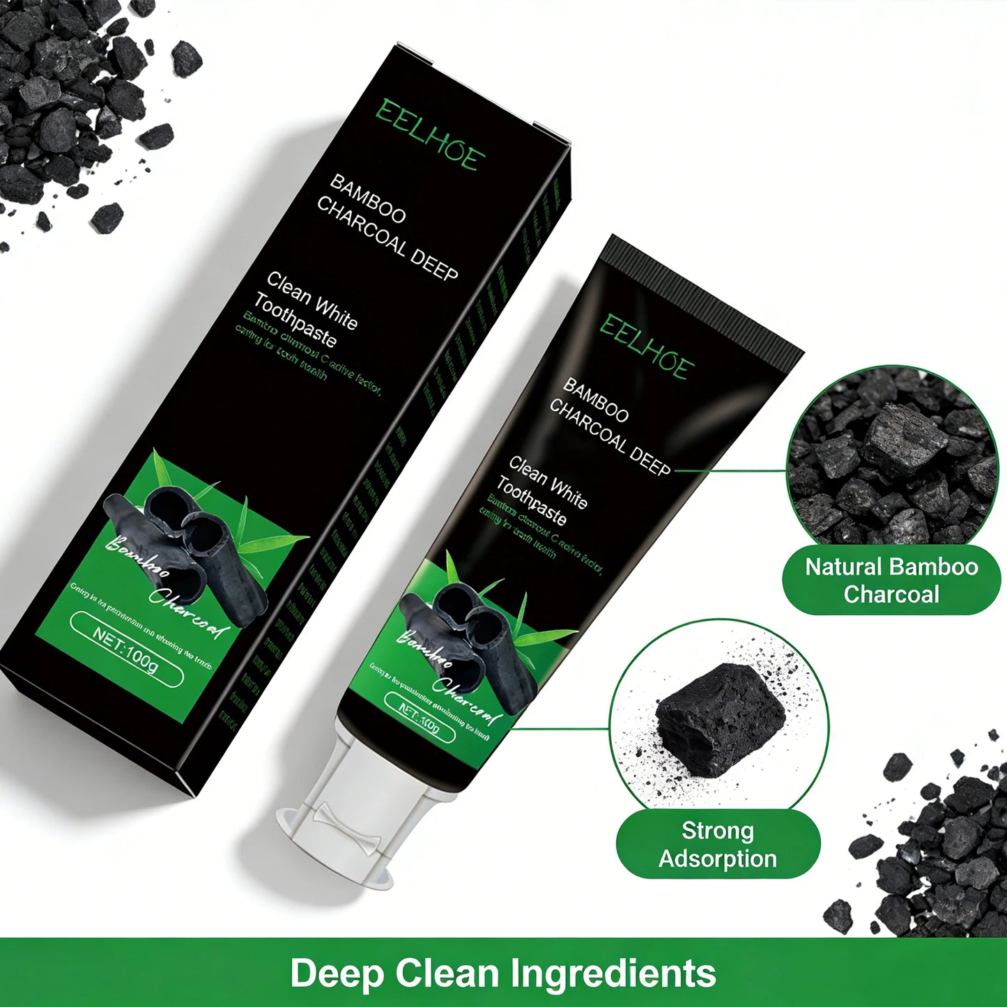Clean White Toothpaste Effectively Remove Dental Plaque Eliminate Oral Odors Caring for Dental Health Bamboo Charcoal Toothpaste Peaceful Pleasures Health and Wellness