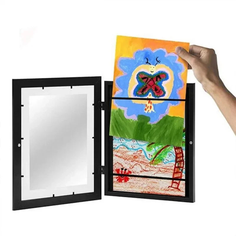 Children's Wooden Magnetic Art Display Frame | Easy Swap