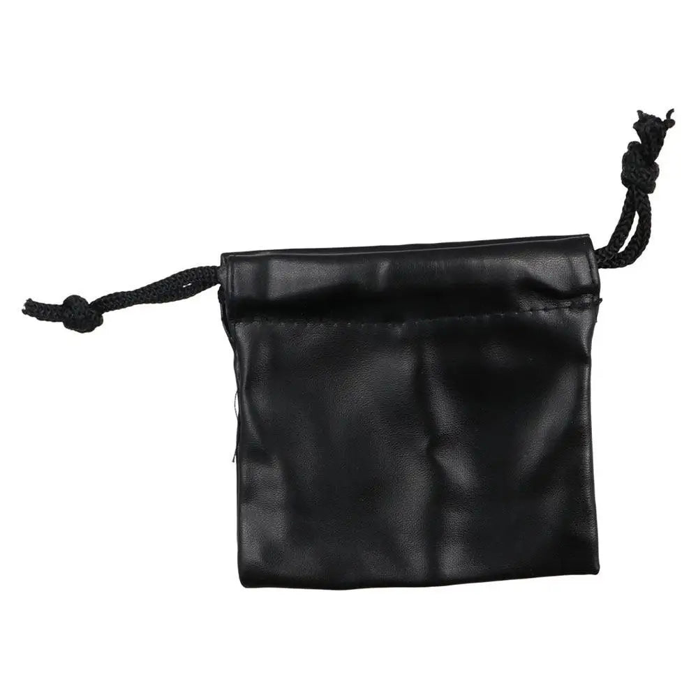 Travel PU Leather Headphone Bags Draw String Bag Dust-proof Headset Bag Black Drawstring Bag Men Women Peaceful Pleasures Health and Wellness
