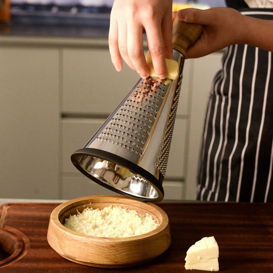 Stainless Steel Cone Cheese Grater | Wooden Handle Multi-Use Kitchen Grater Tool Oasis Select Default Title