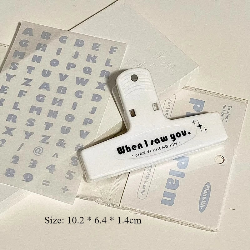 Ins Style High Aesthetic Retro Color Stationery Clip Non Magnetic High End Long Tail Clip Student Plastic Clip Letter Versatile Peaceful Pleasures Health and Wellness C