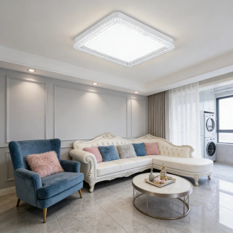 RUNTOIN Crystal LED Ceiling Light 24W 36W 48W – Modern Lamp