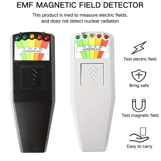 5-LED EMF Meter Magnetic Field Detector Ghost Hunting Paranormal Equipment Tester Portable Counter Professional EMF Meter Tester Peaceful Pleasures Health and Wellness