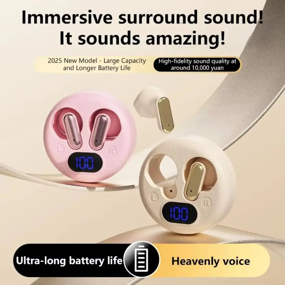 In-Ear Design Wireless Bluetooth Headphones Short-stem Design LED Display Bluetooth Sleep Headphones Long Battery Life Peaceful Pleasures Health and Wellness