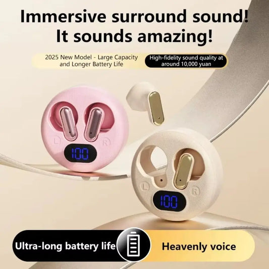 In-Ear Design Wireless Bluetooth Headphones Short-stem Design LED Display Bluetooth Sleep Headphones Long Battery Life Peaceful Pleasures Health and Wellness