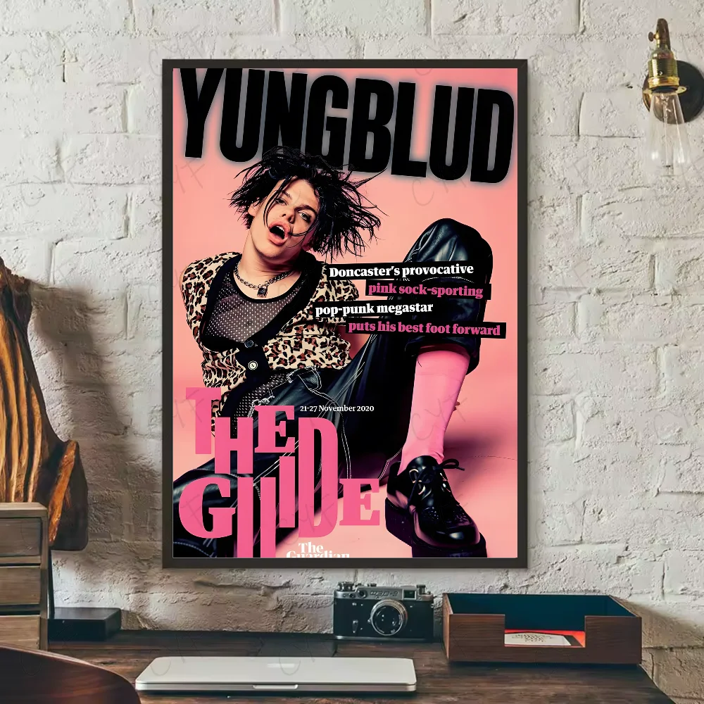 fashion Y-YUNGBLUD Singer Poster HD art sticky wall waterproof home living room bedroom bar aesthetic decoration Peaceful Pleasures Health and Wellness