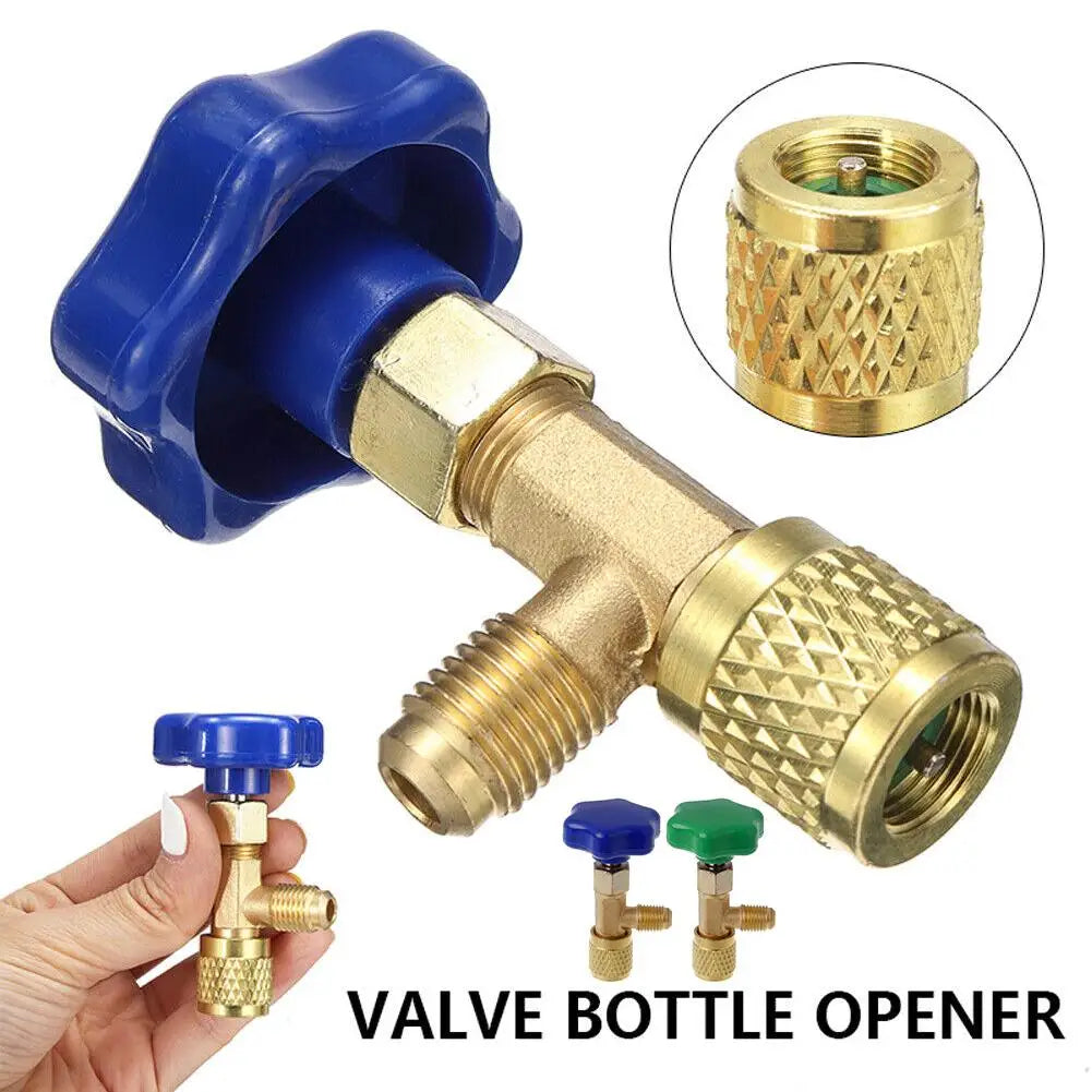 Air Car Automotive safety valve Bottle Opener For R22 R134a R410A Gas 1/4 SAE Auto AC Can Tap Valve Air Car Conditioning Tool Peaceful Pleasures Health and Wellness