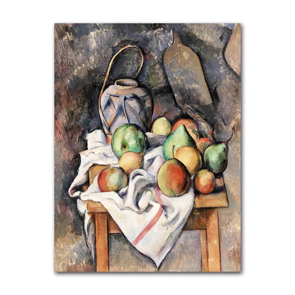 Vintage Paul Cezanne Garden Still Life Terracotta Pots 1890s Art Posters Canvas Painting Wall Prints Picture for Room Home Decor Peaceful Pleasures Health and Wellness 61326-03 55x75cm