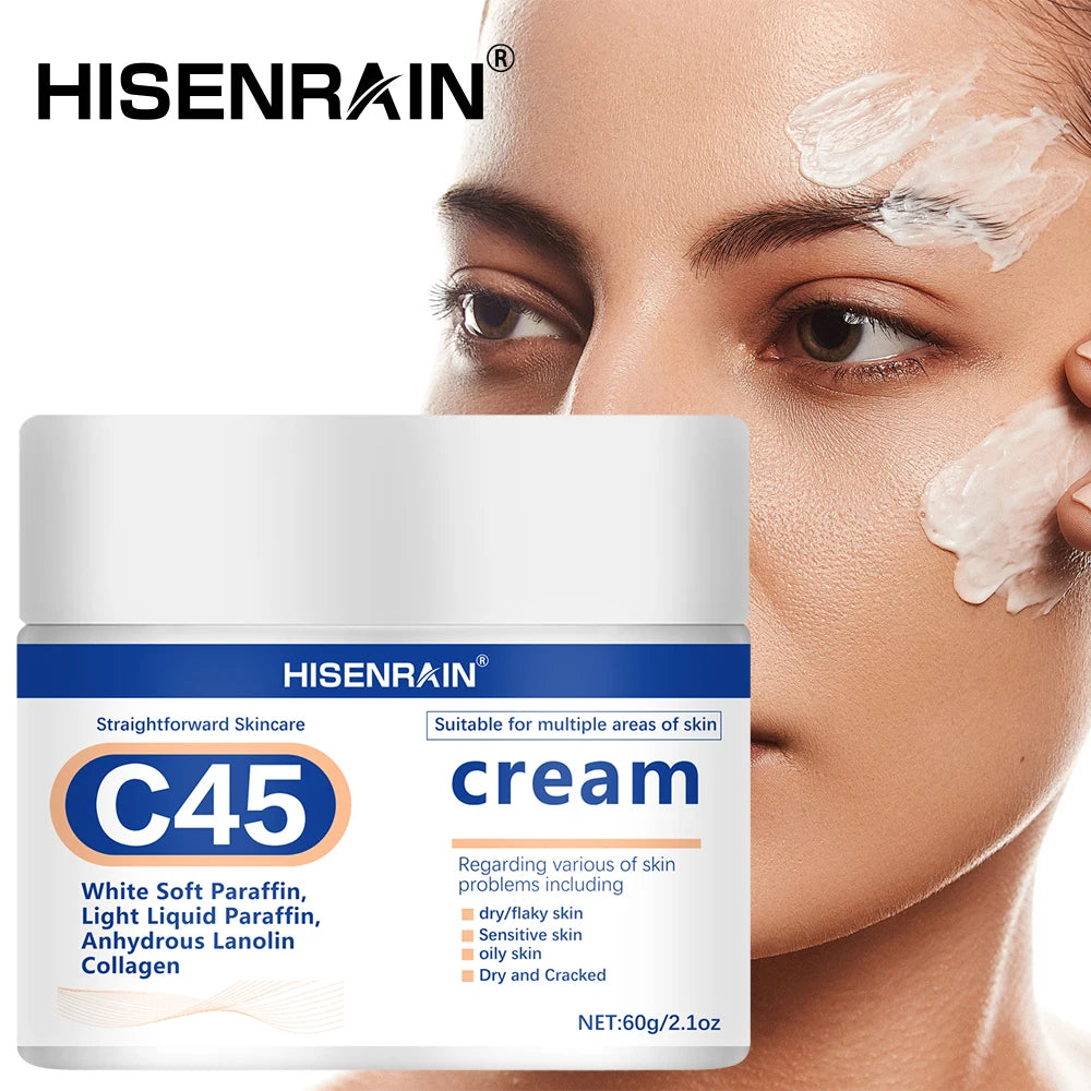 HISENRAIN Plant Squalane & Hyaluronic Acid Face Cream, 72Hr Intense Moisture, Skin Barrier Repair, Hypoallergenic Vegan Formula. Peaceful Pleasures Health and Wellness