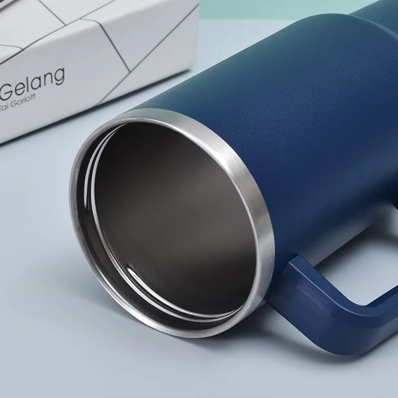 40oz Insulated Stainless Steel Tumbler with Handle & Straw Lid