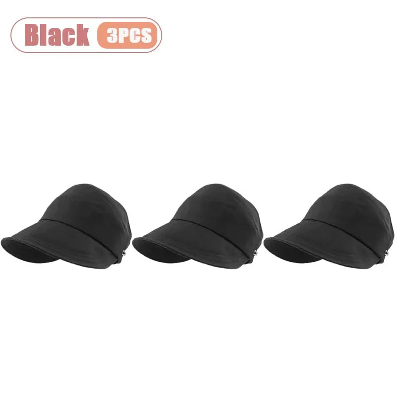 Women's Foldable Wide Brim Sun Hat – Adjustable Visor Cap