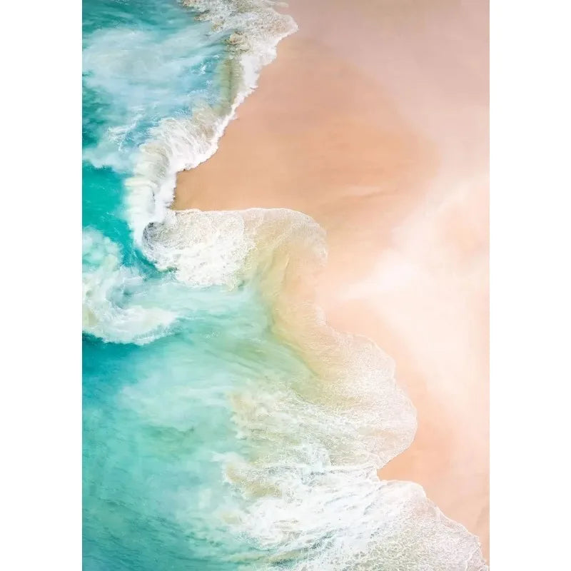 Summer Sunshine Beach Surf Palm Trees Sea View Poster Canvas Paintings Wall Art Pictures Home Decor Peaceful Pleasures Health and Wellness