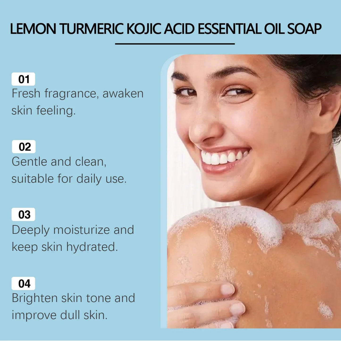 OceAura Lemon Turmeric Brightening Body Soap – 6 Pack Handmade