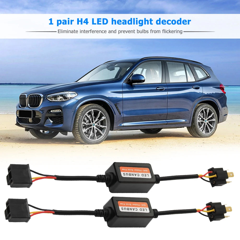H4 LED Headlight Bulbs with Anti-Flicker Decoders 12V 35W Peaceful Pleasures Health and Wellness