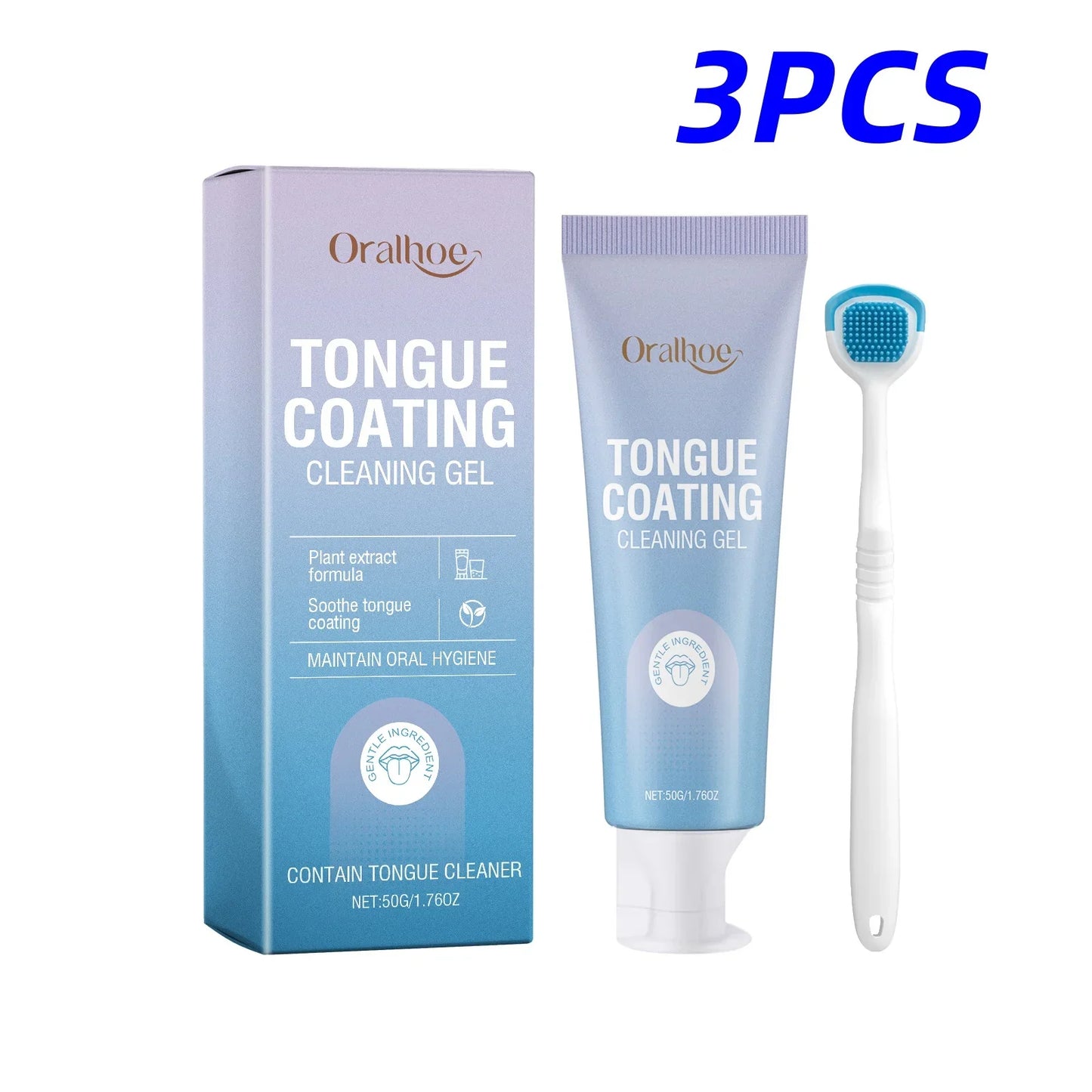 Tongue Coating Cleansing Gel with Brush | Fresh Breath Oral Care
