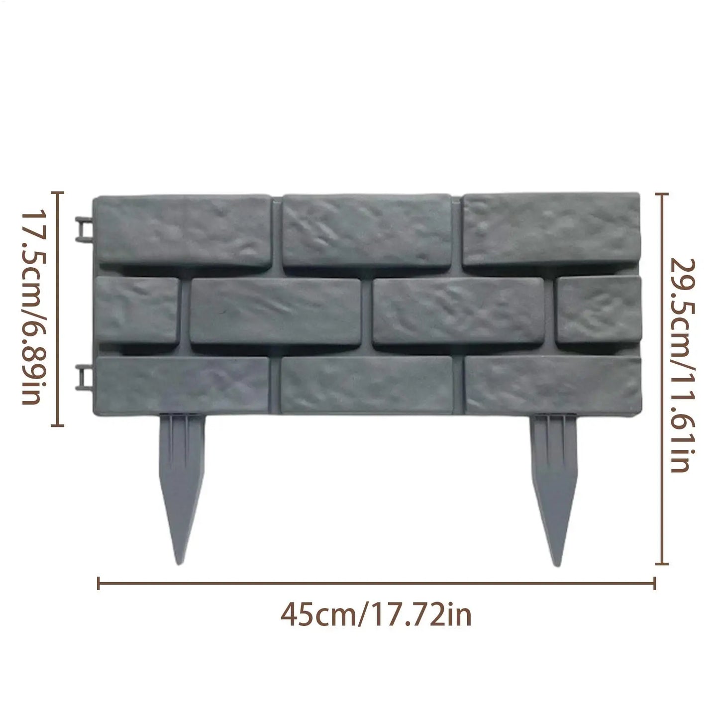 Stone Effect Garden Fence Panels 4-Piece Set | Outdoor Decor Decorative Garden Edging Peaceful Pleasures Health and Wellness